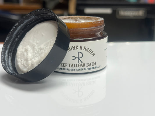 Spurring R Brand Farm-Raised Beef Tallow Balm – Organic Vanilla Bean Essential Oil Infused- 100% Pure and Handmade on the Farm